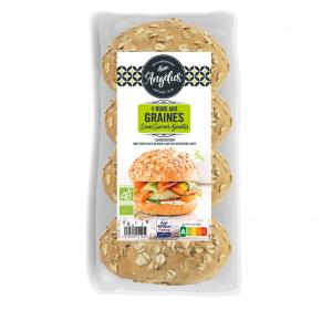 BUNS GRAINES S/SUCRE AJOUTES X4